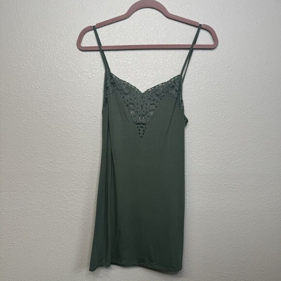 Vintage Y2K Victoria's Secret Size Small Green Lace Chemise Slip - Picture 1 of 4